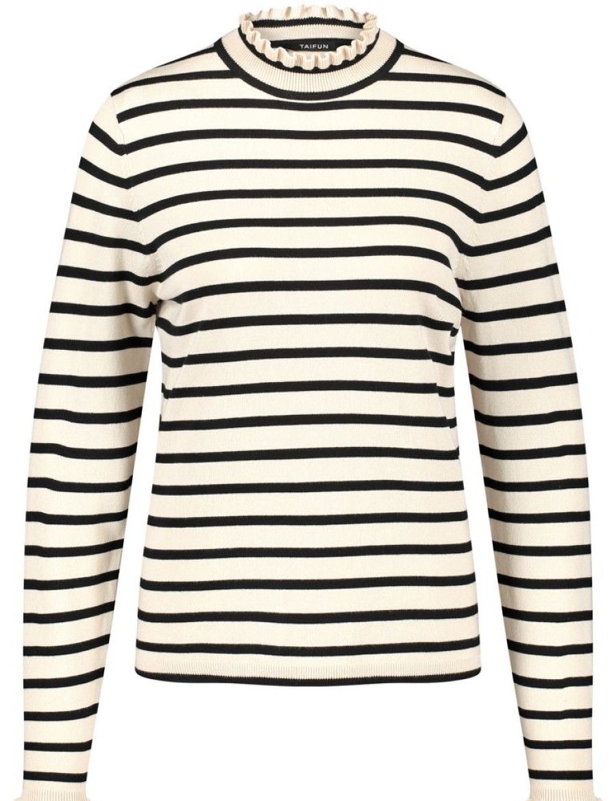 Knitwear TAIFUN | Gestreepte Trui Met Ruches