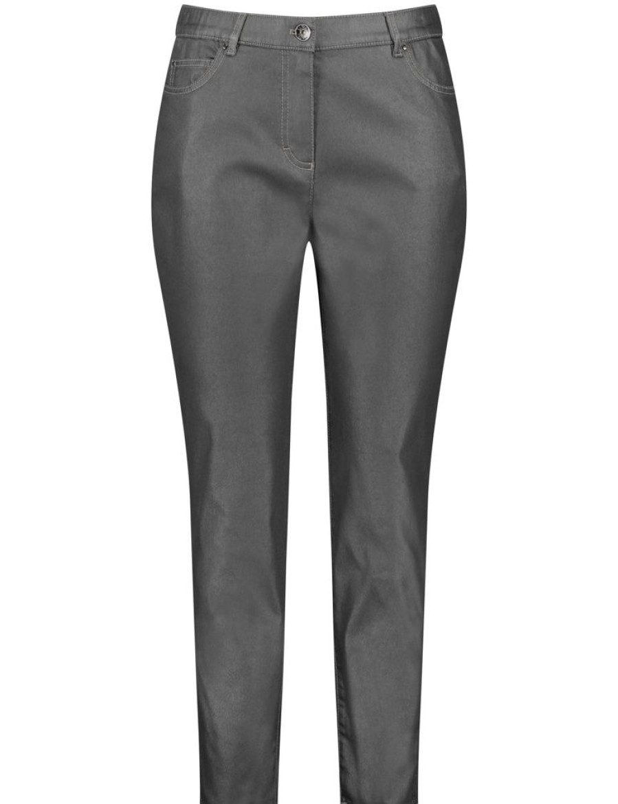 Broeken SAMOON | Fijn Glanzende 5-Pocket-Jeans Betty