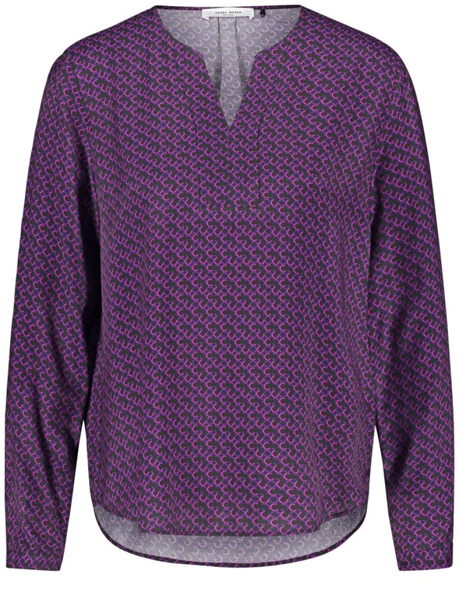 Blouses GERRY WEBER | Blouse Van Satijn Met Tuniekhals
